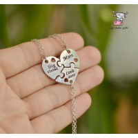 Кулон сердечки для сестер и мамы Little sister. Mom. Big sister. Цена за 1 пару